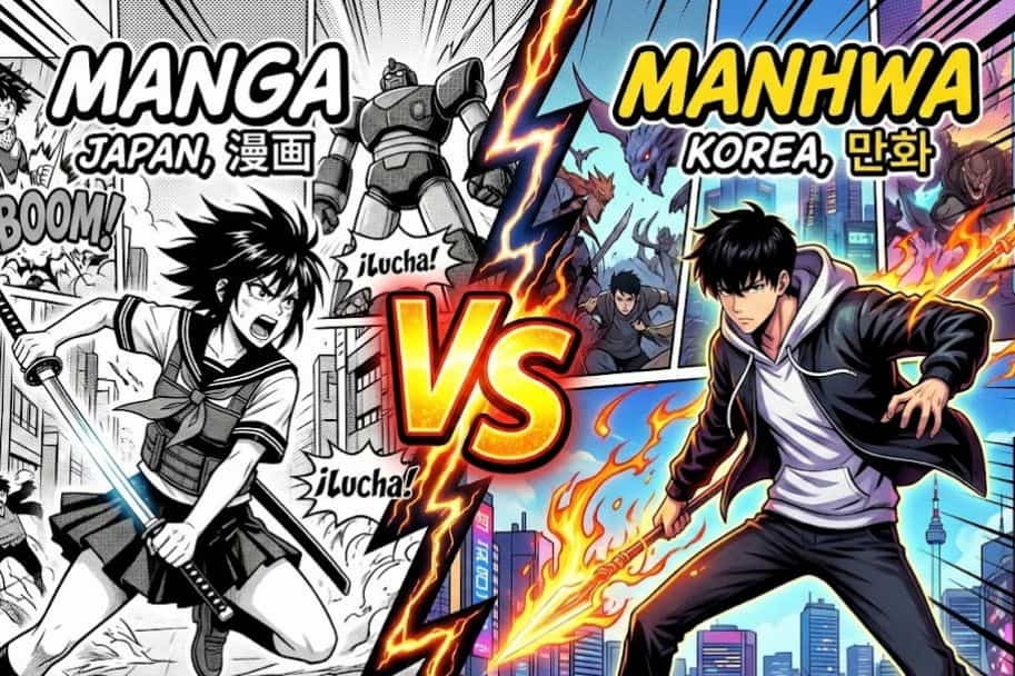 portada de artículo de blog que habla sobre la diferencia enrte un manga y manhwa