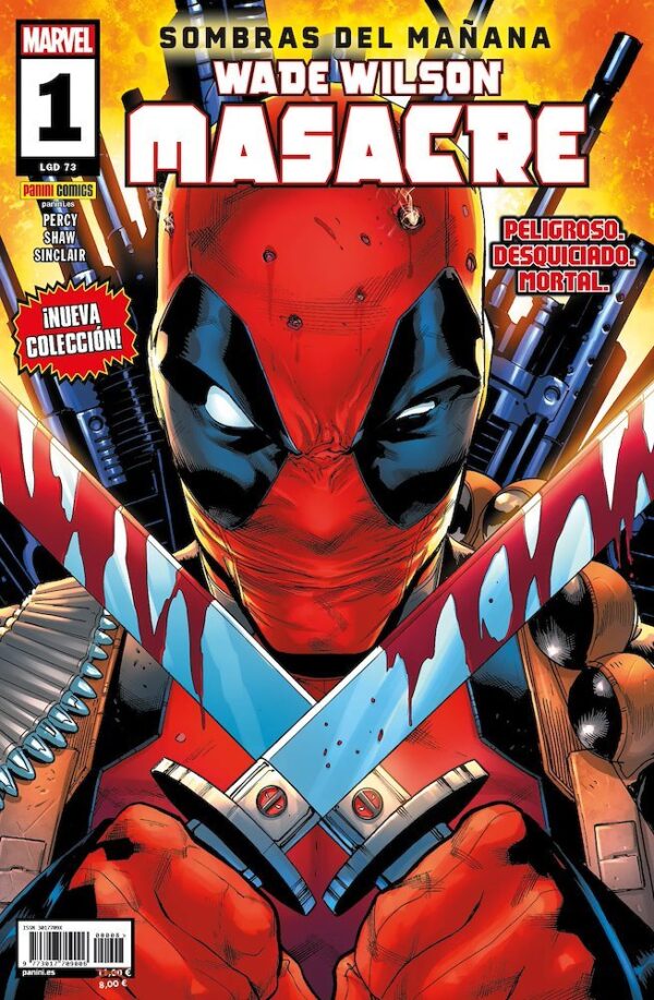 Wade Wilson Masacre 01, portada del cómic de Panini con Deadpool